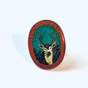 Vintage Deer Enamel Pin, Happiness Is Big Bucks Pin, Bucks, Deer